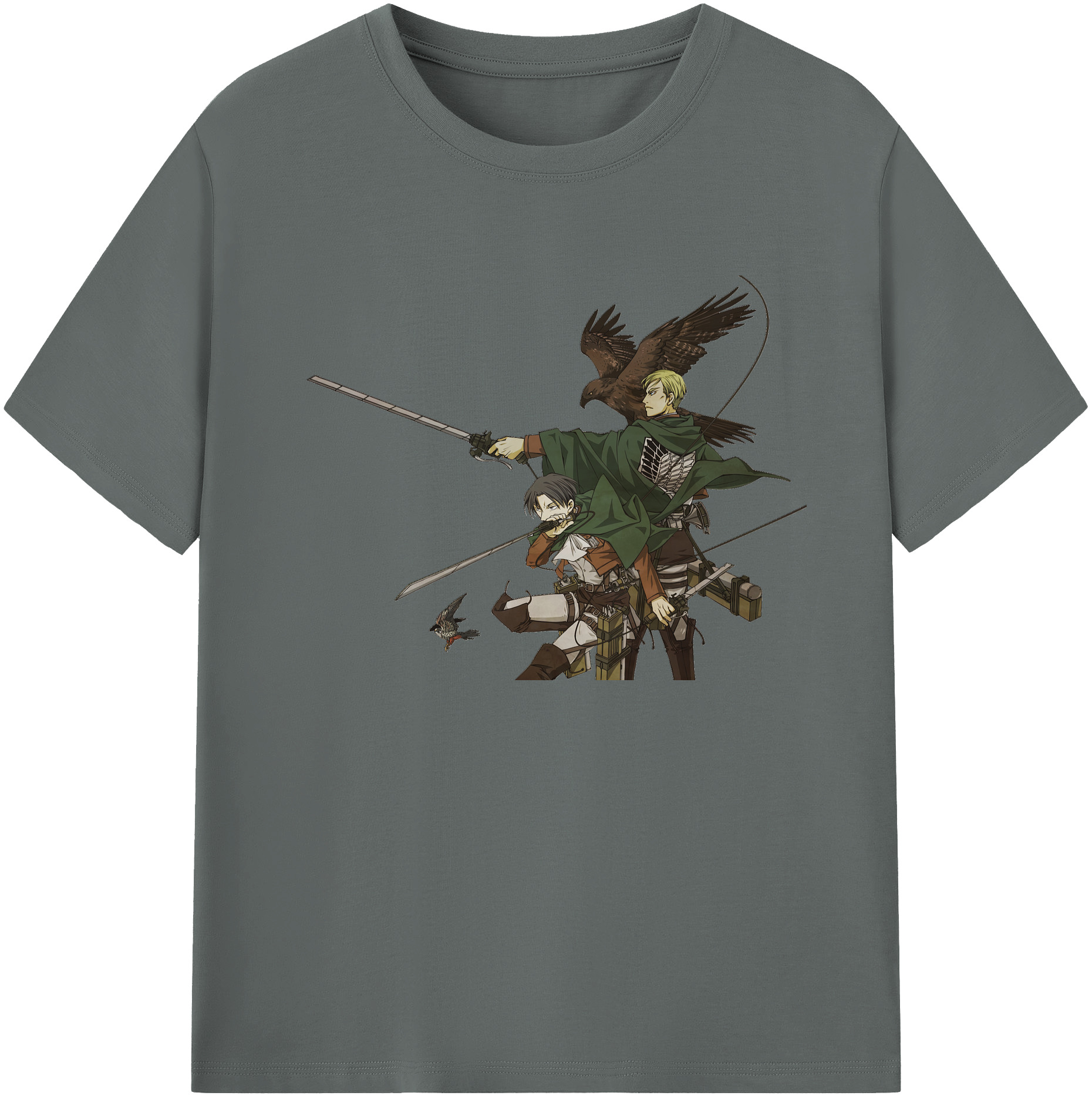 （画像用） 進撃の巨人 Attack on Titan 綿100％ メンズ半袖Tシャツ｜肌触りやわらか＆通気性